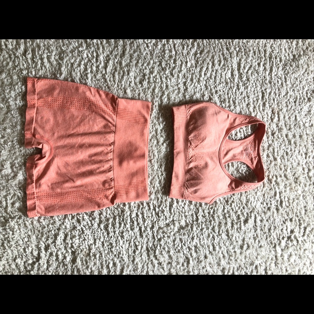 Workout set- biker shorts and bra